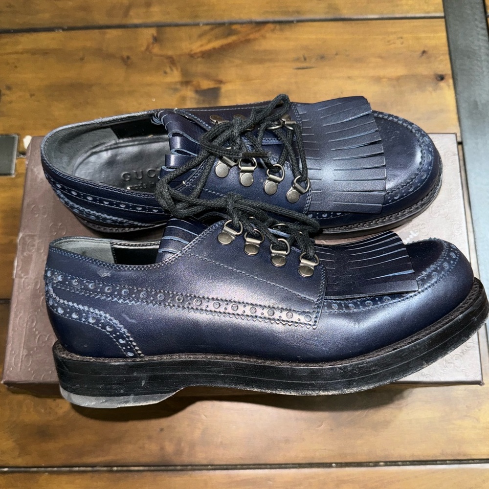 Gucci Derby , Navy , Men’s 7